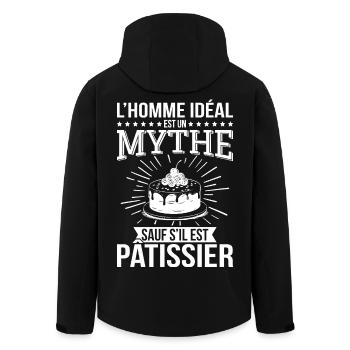 L’homme idéal un mythe sauf s’il est pâtissier - Veste softshell homme en polyester recyclé Stanley/Stella - noir - Dos - AI Model Male 185 light (185cm)