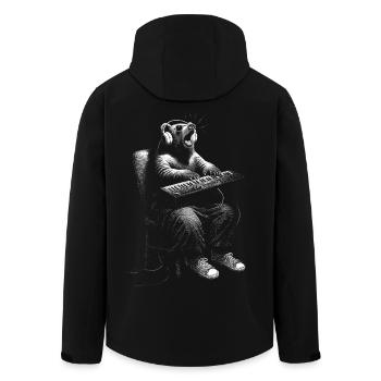 Bär Synthesizer Keyboard Coole Jugend Musik - Recycelte Männer Softshell-Jacke von Stanley/Stella - Schwarz - Hinten - AI Model Male 185 light (185cm)