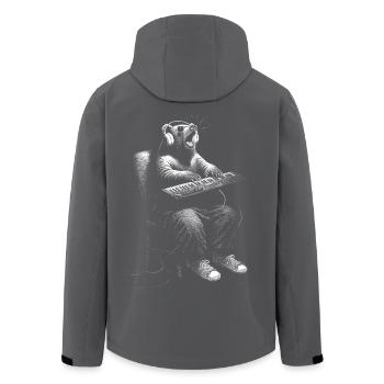 Synthétiseur Bear Clavier Musique jeunesse cool - Veste softshell homme en polyester recyclé Stanley/Stella - charbon - Dos - AI Model Male 185 light (185cm)