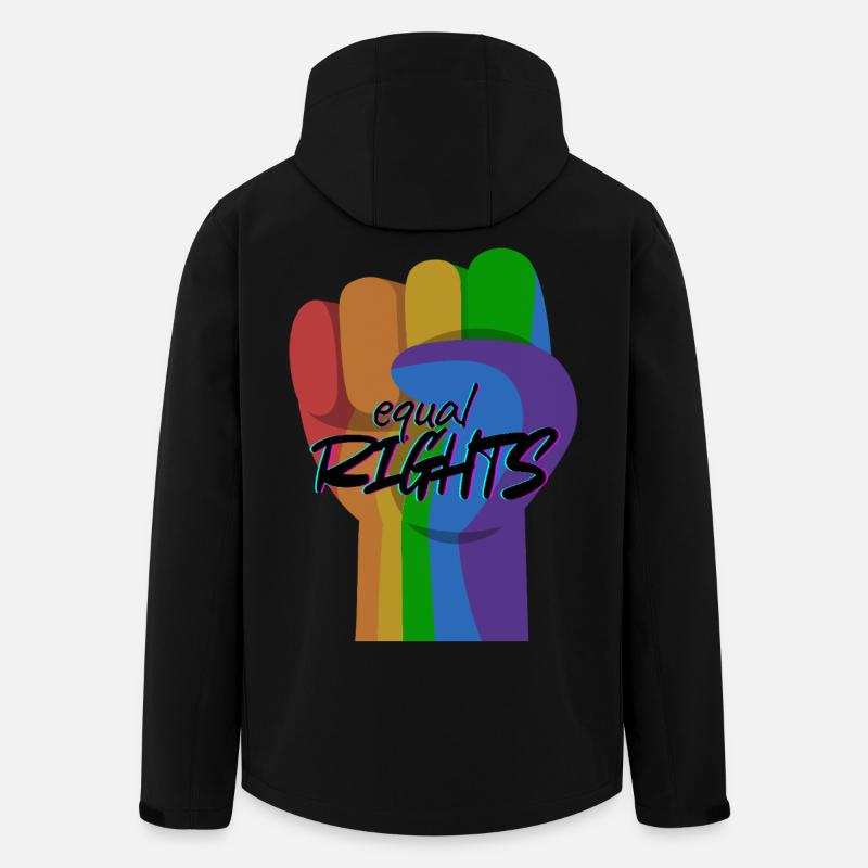 Regenbogenfaust Gleichberechtigung - Recycelte Männer Softshell-Jacke von Stanley/Stella - Schwarz