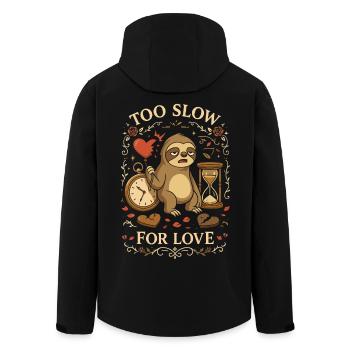 Too Slow for Love Sloth - Men’s Recycled Softshell Jacket by Stanley/Stella - black - Back - AI Model Male 185 light (185cm)