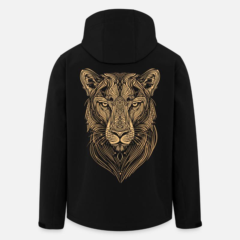 Lineart - Tiger - Recycelte Männer Softshell-Jacke von Stanley/Stella - Schwarz