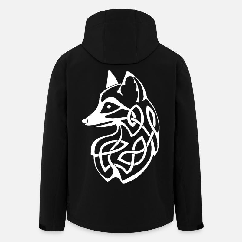 White Celtic Fox - Men’s Recycled Softshell Jacket by Stanley/Stella - black