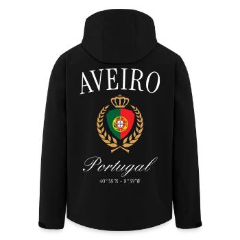 Aveiro Portugal Coat of Arms Crown – Travel Souvenir - Men’s Recycled Softshell Jacket by Stanley/Stella - black - Back - AI Model Male 185 light (185cm)