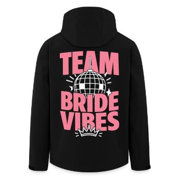 Team Bride Vibes with Disco Ball - Men’s Recycled Softshell Jacket by Stanley/Stella - black - Back - AI Model Male 185 light (185cm)