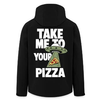 Emmène-moi à ta pizza OVNI - Veste softshell homme en polyester recyclé Stanley/Stella - noir - Dos - AI Model Male 185 light (185cm)