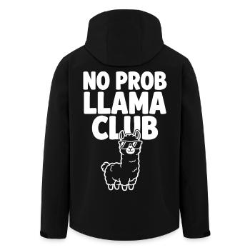 No Prob Llama Club avec des lunettes de soleil cool - Veste softshell homme en polyester recyclé Stanley/Stella - noir - Dos - AI Model Male 185 light (185cm)