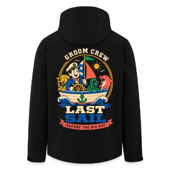 Last sailing trip before the wedding - Men’s Recycled Softshell Jacket by Stanley/Stella - black - Back - AI Model Male 185 light (185cm)