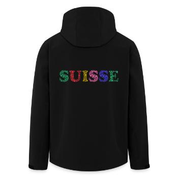 SUISSE. PAYS - Veste softshell homme en polyester recyclé Stanley/Stella - noir - Dos - AI Model Male 185 light (185cm)