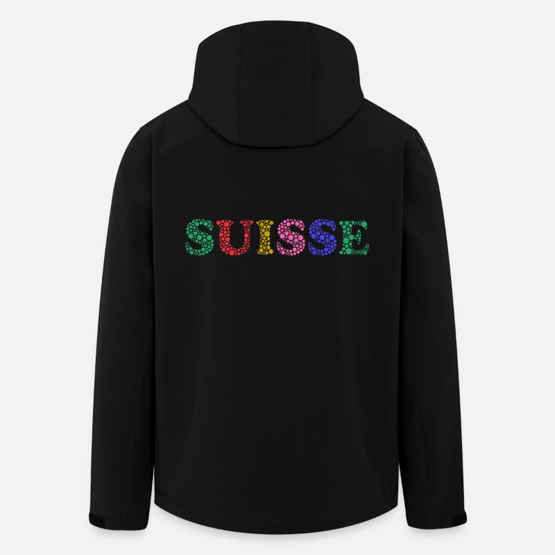 SCHWEIZ. LAND - Recycelte Männer Softshell-Jacke von Stanley/Stella - Schwarz