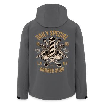 SPECIAL BARBER - Beauty und Barbier Shirt Motiv - Recycelte Männer Softshell-Jacke von Stanley/Stella - Schwarz - Hinten - AI Model Male 185 light (185cm)