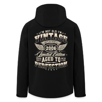 2006 Vintage Vintage Rétro Cadeau d’anniversaire - Veste softshell homme en polyester recyclé Stanley/Stella - noir - Dos - AI Model Male 185 light (185cm)
