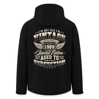 1989 Vintage Vintage Rétro Cadeau d’anniversaire - Veste softshell homme en polyester recyclé Stanley/Stella - noir - Dos - AI Model Male 185 light (185cm)