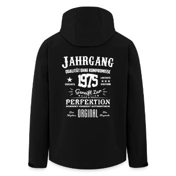 Original Jahrgang 1975 - Recycelte Männer Softshell-Jacke von Stanley/Stella - Schwarz - Hinten - AI Model Male 185 light (185cm)