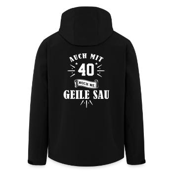 Auch mit 40 noch ne Geile Sau - Recycelte Männer Softshell-Jacke von Stanley/Stella - Schwarz - Hinten - AI Model Male 185 light (185cm)