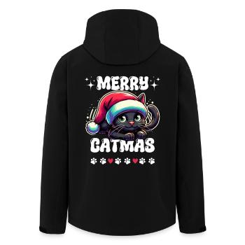 Joyeux Catmas Noël Chat Patte Chat Maman - Veste softshell homme en polyester recyclé Stanley/Stella - noir - Dos - AI Model Male 185 light (185cm)
