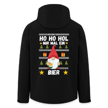 Weihnachten Bier Wichtel Weihnachtsmarkt Lustig - Recycelte Männer Softshell-Jacke von Stanley/Stella - Schwarz - Hinten - AI Model Male 185 light (185cm)