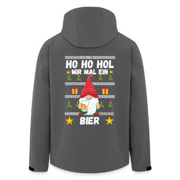 Noël Bière Gnome Marché de Noël Drôle - Veste softshell homme en polyester recyclé Stanley/Stella - charbon - Dos - AI Model Male 185 light (185cm)