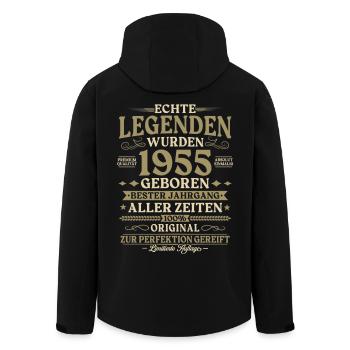 Jahrgang 1955 geboren Legenden Geburtstag Geschenk - Recycelte Männer Softshell-Jacke von Stanley/Stella - Schwarz - Hinten - AI Model Male 185 light (185cm)