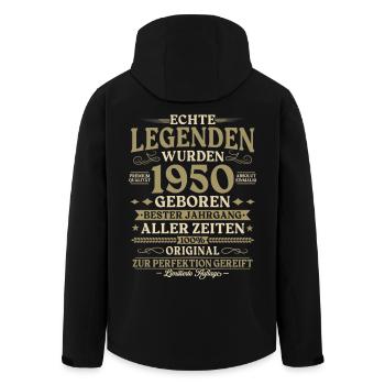 Jahrgang 1950 geboren Legenden Geburtstag Geschenk - Recycelte Männer Softshell-Jacke von Stanley/Stella - Schwarz - Hinten - AI Model Male 185 light (185cm)