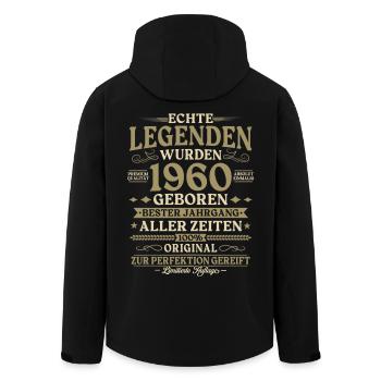 Jahrgang 1960 geboren Legenden Geburtstag Geschenk - Recycelte Männer Softshell-Jacke von Stanley/Stella - Schwarz - Hinten - AI Model Male 185 light (185cm)