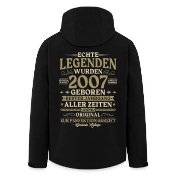 Jahrgang 2007 geboren Legenden Geburtstag Geschenk - Recycelte Männer Softshell-Jacke von Stanley/Stella - Schwarz - Hinten - AI Model Male 185 light (185cm)