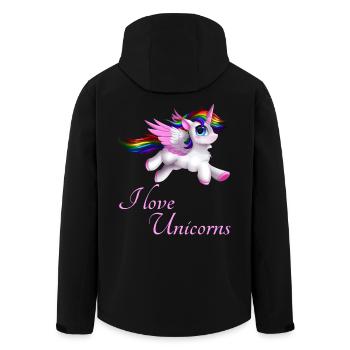 I love unicorns - Men’s Recycled Softshell Jacket by Stanley/Stella - black - Back - AI Model Male 185 light (185cm)