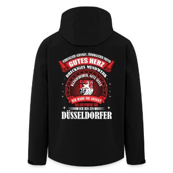 Düsseldorf Düsseldorfer Geschenk - Recycelte Männer Softshell-Jacke von Stanley/Stella - Schwarz - Hinten - AI Model Male 185 light (185cm)
