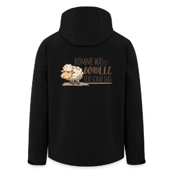 Schaf Schafe, Bauern Hirten Bauern Geschenk - Recycelte Männer Softshell-Jacke von Stanley/Stella - Schwarz - Hinten - AI Model Male 185 light (185cm)