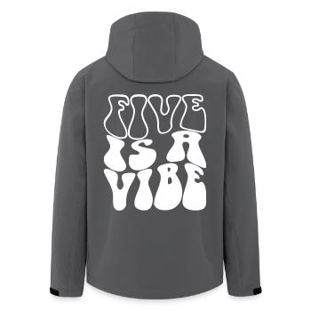 Five Is A Vibe, 5 Jahre alt, Kinder zum 5. Geburtstag - Recycelte Männer Softshell-Jacke von Stanley/Stella - Schwarz - Hinten - AI Model Male 185 light (185cm)