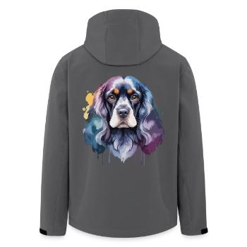 Cocker Spaniel Hund Cool Bunt Niedlich - Recycelte Männer Softshell-Jacke von Stanley/Stella - Schwarz - Hinten - AI Model Male 185 light (185cm)