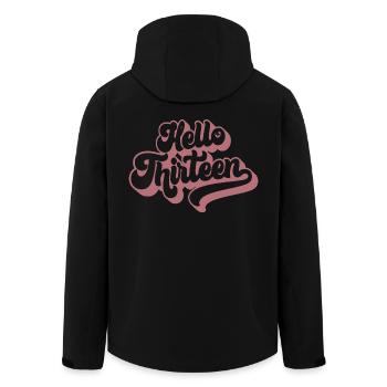 Geschenk zum 13. Geburtstag, Hallo Dreizehn, 13 Jahre - Recycelte Männer Softshell-Jacke von Stanley/Stella - Schwarz - Hinten - AI Model Male 185 light (185cm)