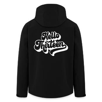 Geschenk zum 13. Geburtstag, Hallo Dreizehn, 13 Jahre - Recycelte Männer Softshell-Jacke von Stanley/Stella - Schwarz - Hinten - AI Model Male 185 light (185cm)