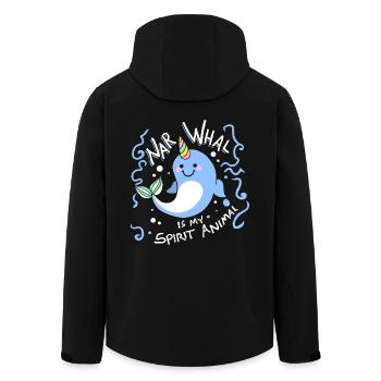 Narwhal is my Spirit Animal - Men’s Recycled Softshell Jacket by Stanley/Stella - black - Back - AI Model Male 185 light (185cm)