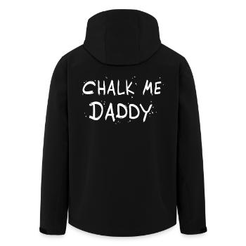 Chalk Me Daddy - Jeu de mots sur les rochers / l’escalade - Veste softshell homme en polyester recyclé Stanley/Stella - noir - Dos - AI Model Male 185 light (185cm)