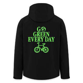 Cycling Go Green Every Day - Men’s Recycled Softshell Jacket by Stanley/Stella - black - Back - AI Model Male 185 light (185cm)