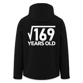 169 Racine carrée 13 ans Drôle 13e anniversaire - Veste softshell homme en polyester recyclé Stanley/Stella - noir - Dos - AI Model Male 185 light (185cm)