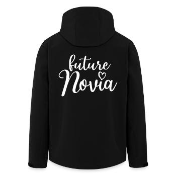 Future Novia Girlfriend Engagement Wedding Gift - Men’s Recycled Softshell Jacket by Stanley/Stella - black - Back - AI Model Male 185 light (185cm)
