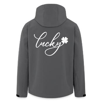 St. Patrick’s Day Gift Shamrock Men, Women, Kids - Men’s Recycled Softshell Jacket by Stanley/Stella - black - Back - AI Model Male 185 light (185cm)