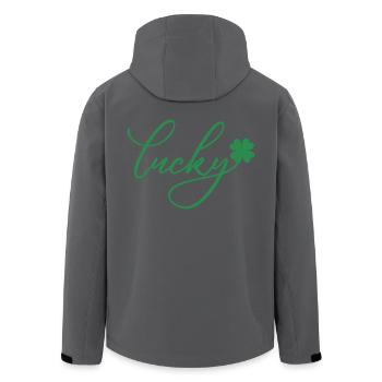 St. Patrick's Day Geschenk Kleeblatt Männer, Frauen, Kinder - Recycelte Männer Softshell-Jacke von Stanley/Stella - Schwarz - Hinten - AI Model Male 185 light (185cm)