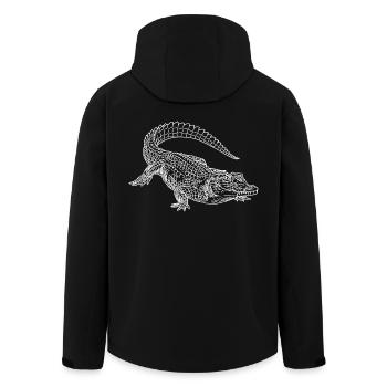 Crocodile Art Sketch Graphic Wild Animal Lover - Men’s Recycled Softshell Jacket by Stanley/Stella - black - Back - AI Model Male 185 light (185cm)