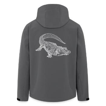 Krokodil Kunst Skizze Grafik Wildtierliebhaber - Recycelte Männer Softshell-Jacke von Stanley/Stella - Anthrazit - Hinten - AI Model Male 185 light (185cm)