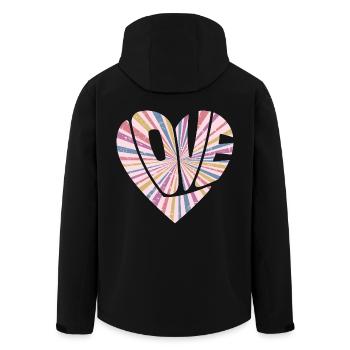 Buntes Liebesherz Cooles Geschenk für Männer Frauen & Kinder - Recycelte Männer Softshell-Jacke von Stanley/Stella - Schwarz - Hinten - AI Model Male 185 light (185cm)