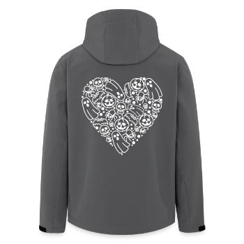 Gruseliges Halloween Zeug Herz Form Süßes oder Saures - Recycelte Männer Softshell-Jacke von Stanley/Stella - Anthrazit - Hinten - AI Model Male 185 light (185cm)