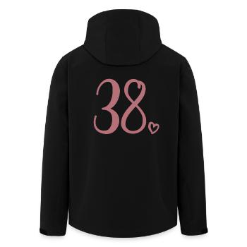 Cute Number 38, 38 Years Old, 38th Birthday Gift - Men’s Recycled Softshell Jacket by Stanley/Stella - black - Back - AI Model Male 185 light (185cm)