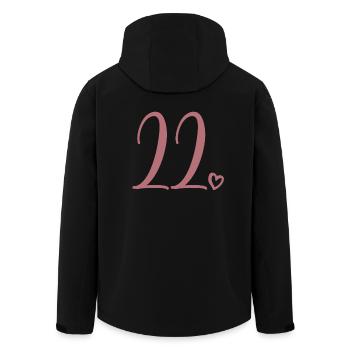Cute Number 22, 22 Years Old, 22nd Birthday Gift - Men’s Recycled Softshell Jacket by Stanley/Stella - black - Back - AI Model Male 185 light (185cm)