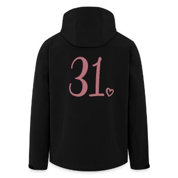 Mignon numéro 31, 31 ans, cadeau de 31e anniversaire - Veste softshell homme en polyester recyclé Stanley/Stella - noir - Dos - AI Model Male 185 light (185cm)