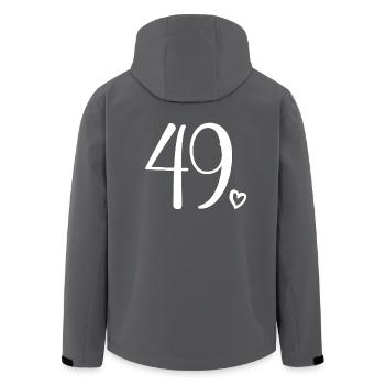 Cute Number 49, 49 Years Old, 49th Birthday Gift - Men’s Recycled Softshell Jacket by Stanley/Stella - anthracite - Back - AI Model Male 185 light (185cm)