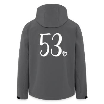 Süße Nummer 53, 53 Jahre alt, Geschenk zum 53. Geburtstag - Recycelte Männer Softshell-Jacke von Stanley/Stella - Anthrazit - Hinten - AI Model Male 185 light (185cm)