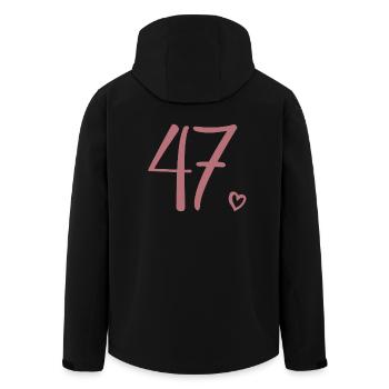 Cute Number 47, 47 Years Old, 47th Birthday Gift - Men’s Recycled Softshell Jacket by Stanley/Stella - black - Back - AI Model Male 185 light (185cm)